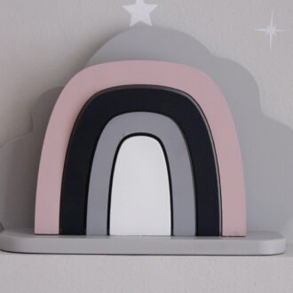 ΞΥΛΙΝΟ ΔΙΑΚΟΣΜΗΤΙΚΟ ΣΧΕΔΙΟ ΟΥΡΑΝΙΟ ΤΟΞΟ DUSTY PINK/ΜΑΥΡΟ