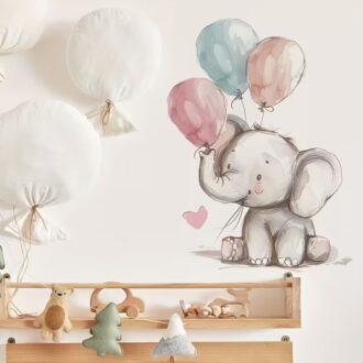 ΑΥΤΟΚΟΛΛΗΤΟ ΤΟΙΧΟΥ ΕΛΕΦΑΝΤΑΚΙ ΜΕ ΜΠΑΛΟΝΙ