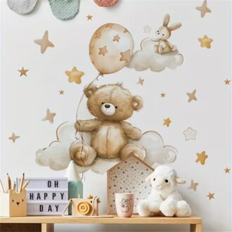 ΑΥΤΟΚΟΛΛΗΤΟ ΤΟΙΧΟΥ ΚΑΦΕ ΑΡΚΟΥΔΑΚΙ ΑΣΤΕΡΙΑ