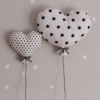 ΥΦΑΣΜΑΤΙΝΑ ΜΠΑΛΟΝΙΑ ΤΟΙΧΟΥ ΚΑΡΔΙΑ ΛΕΥΚΟ ΜΕ ΑΣΤΕΡΑΚΙ