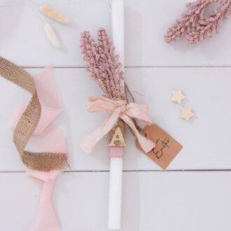 ΧΕΙΡΟΠΟΙΗΤΗ ΛΑΜΠΑΔΑ ΜΕ ΛΟΥΛΟΥΔΙ DUSTY PINK